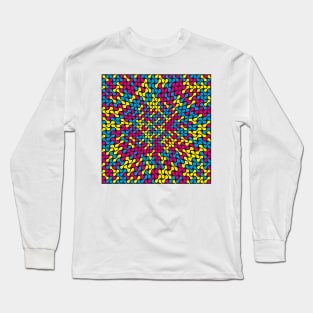 Warped Metaballs Pattern (CMYK) Long Sleeve T-Shirt